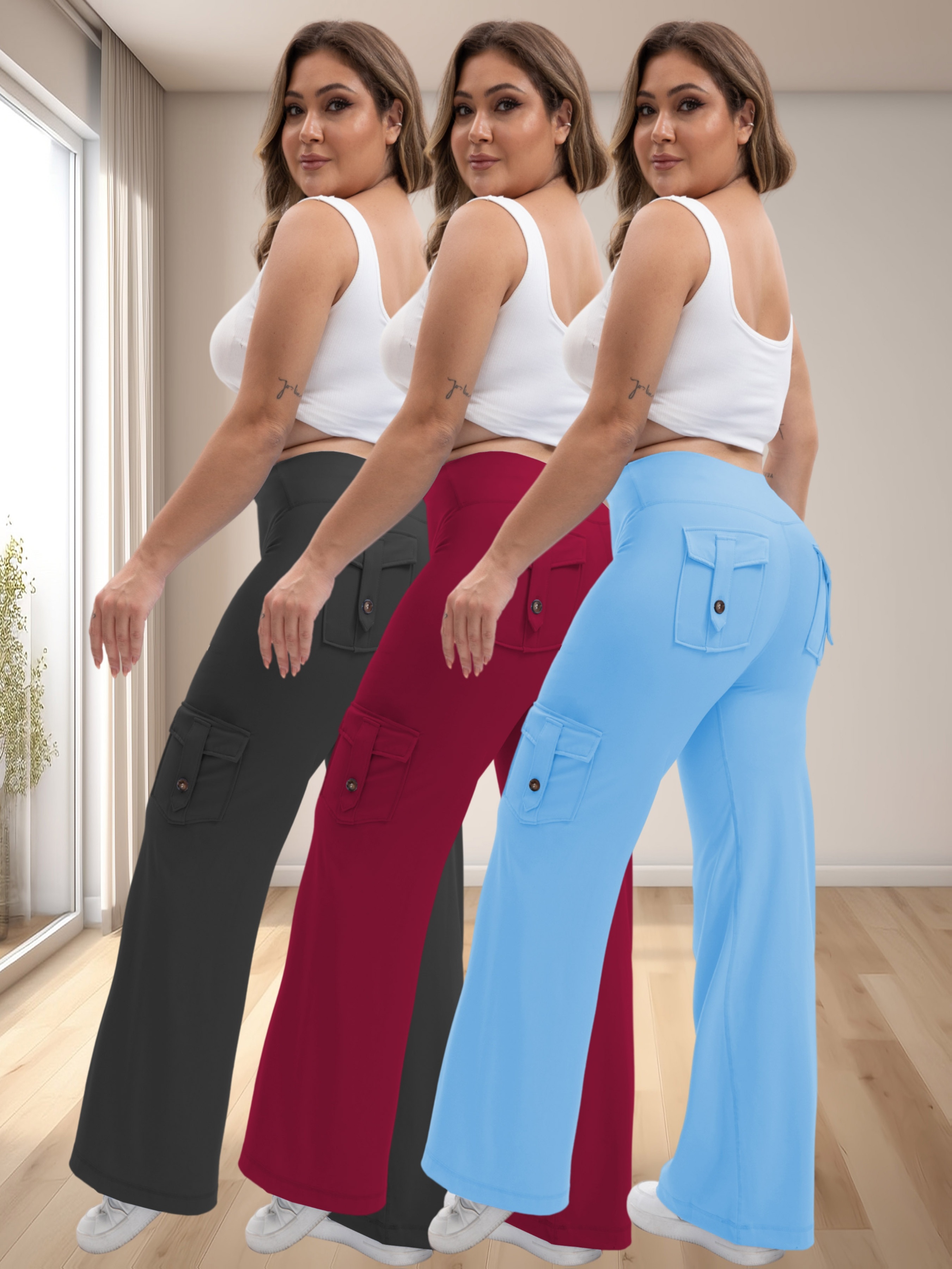 high waisted tummy control dress pants Women's Women's Waist Bootcut Dress Pants – Stretchy Office Trousers With Pockets, Flattering Silhouette sizeFilter-