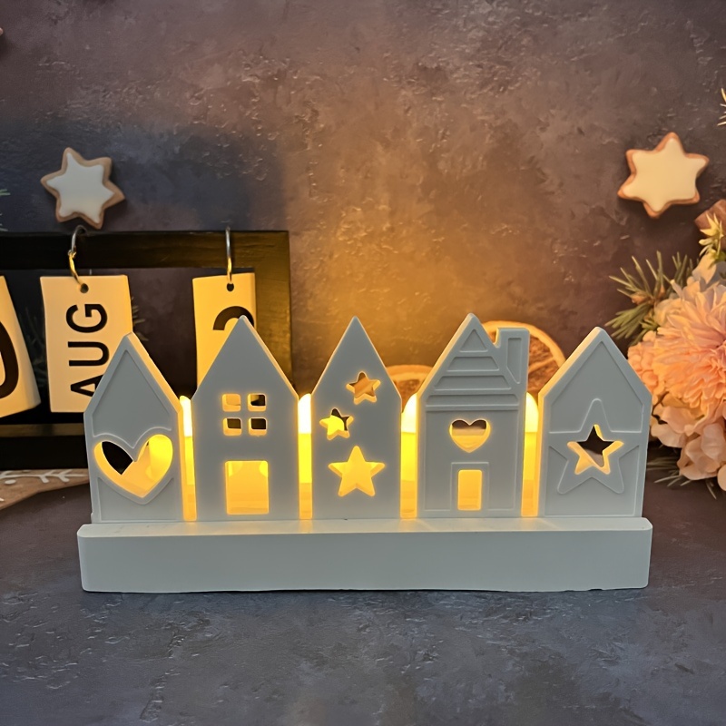 

Festive House Silicone Mold Set For Dly Candle Making - 5 Connecting House Shapes, Perfect For Holiday Decor