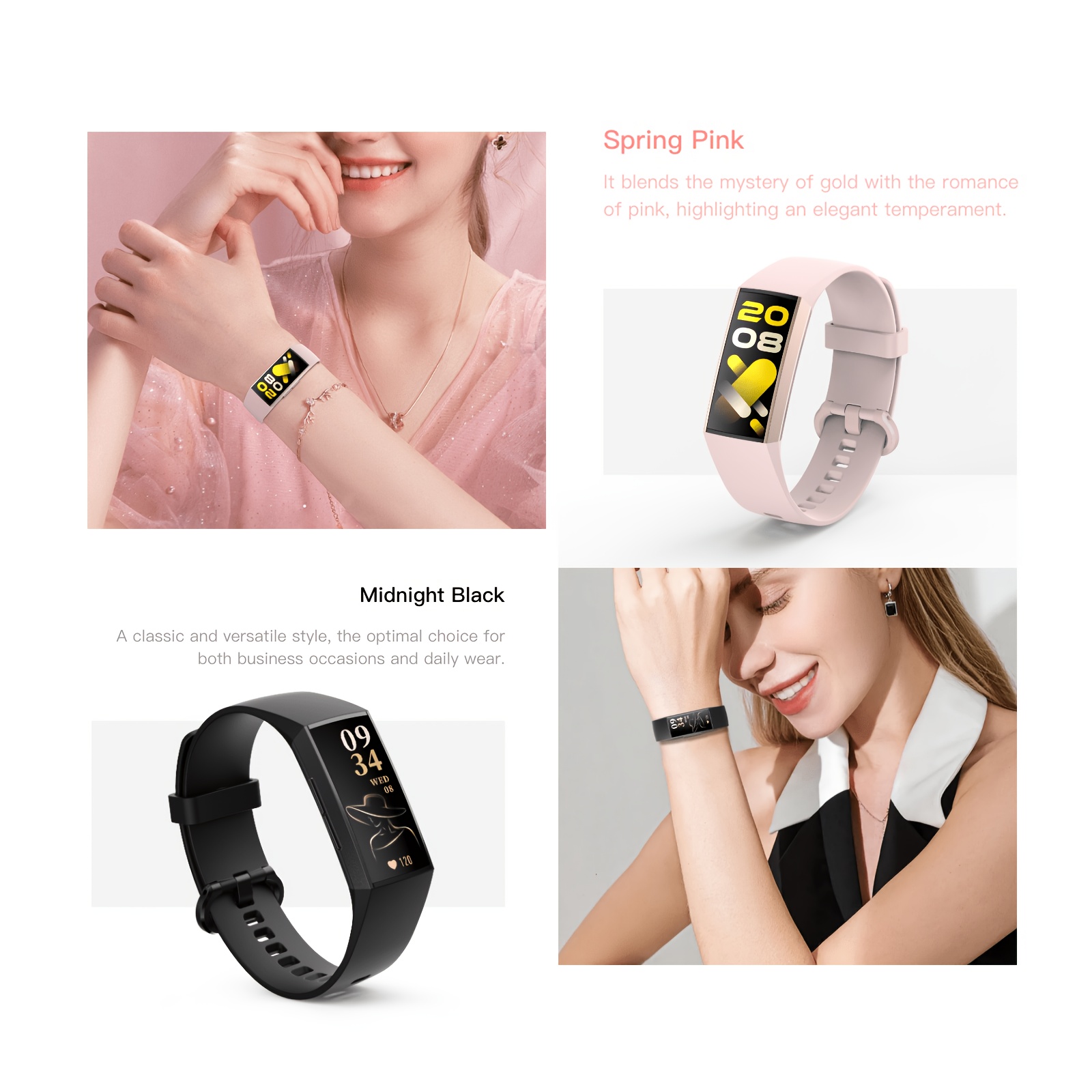 2026 Nieuwe Ultradunne Modieuze Fitnesstracker Slimme Armband voor Mannen, Ultradun Lichaam, Slaapmonitoring, Menstruatiereminder, Oproepreminder, Stappenteller, voor Mannen en Vrouwen, Compatibel met iPhone en Android, Perfect Cadeau