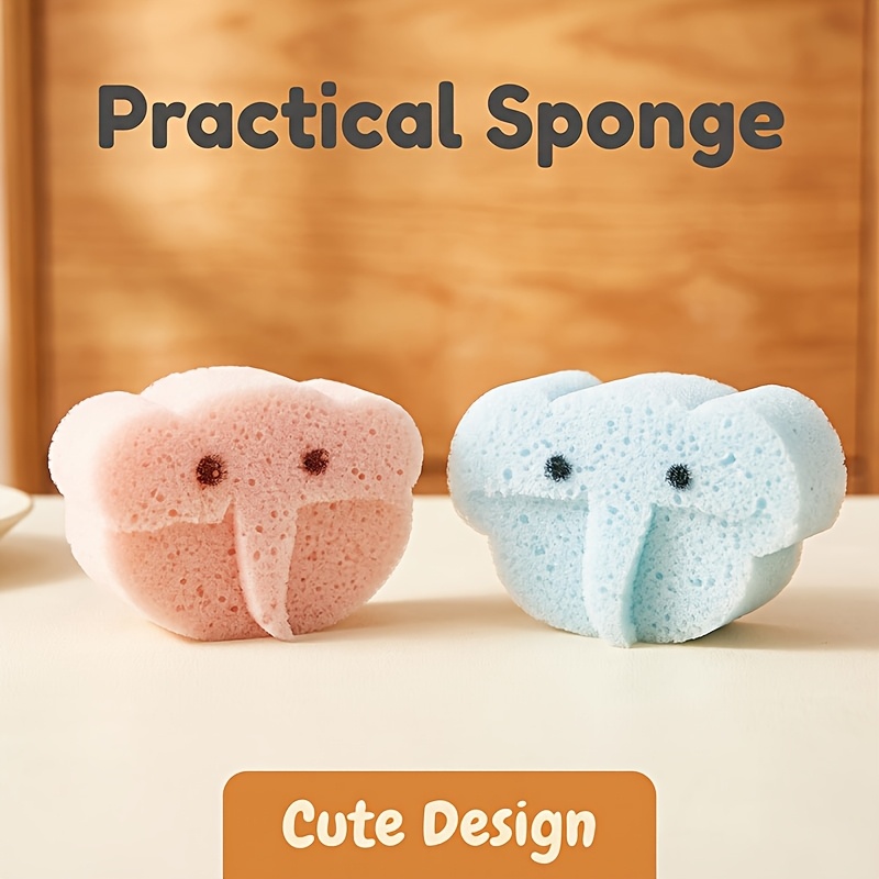 Macaron Elephant Bath Sponge, Soft Foaming Shower Pad