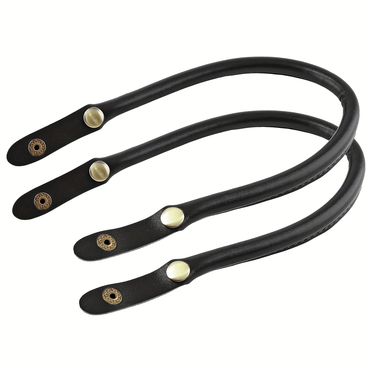 2pcs Vintage Style Long Bag Handles & Shoulder Straps - Replace T Handbag With Buttons, For Diaper Bags, Handbag S, - Light Brown/white/red/black