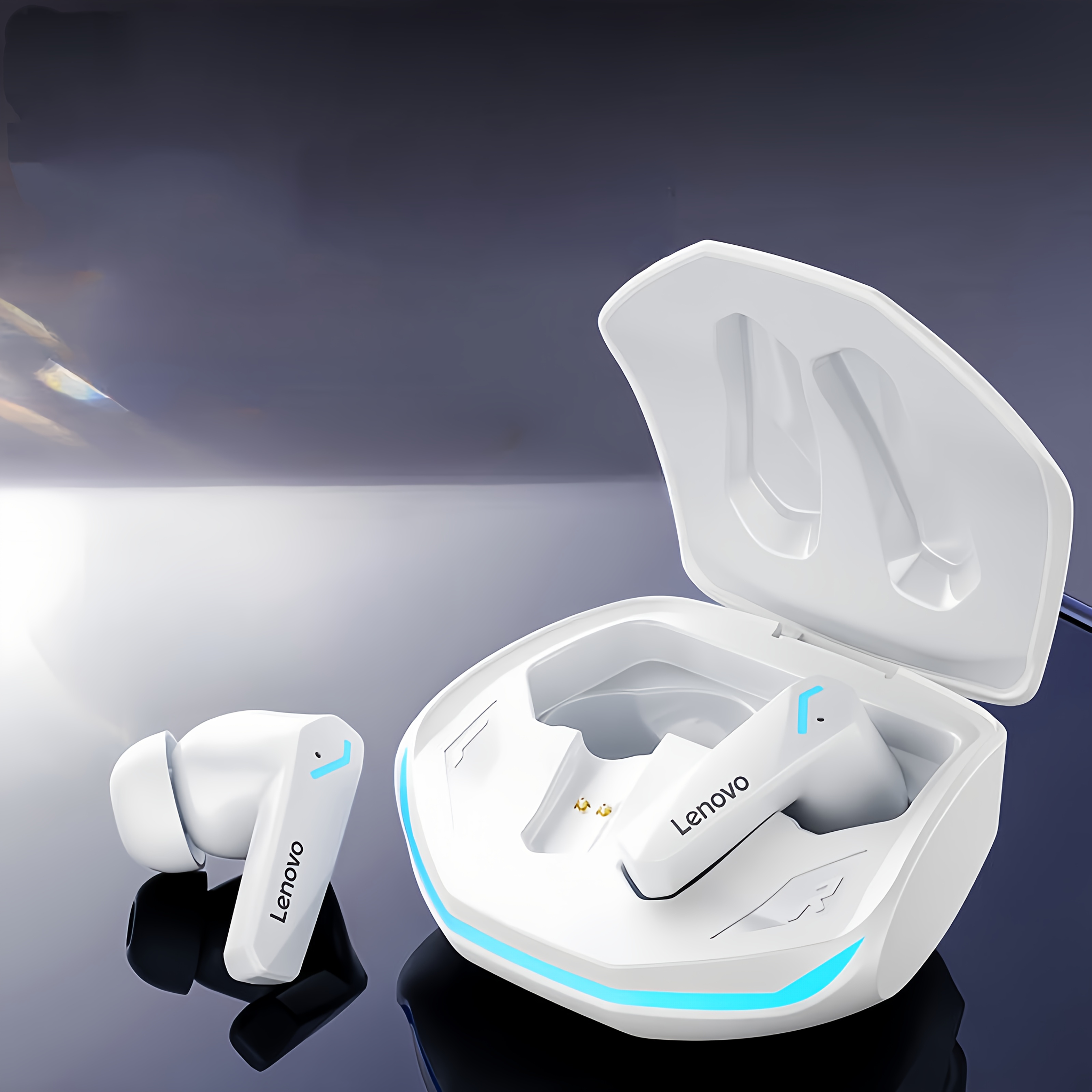 El Lenovo GM2 PRO ofrece sonido de alta fidelidad para llamadas HD claras y suaves, con cancelación de ruido inteligente para minimizar el ruido de fondo. - Imagen 5