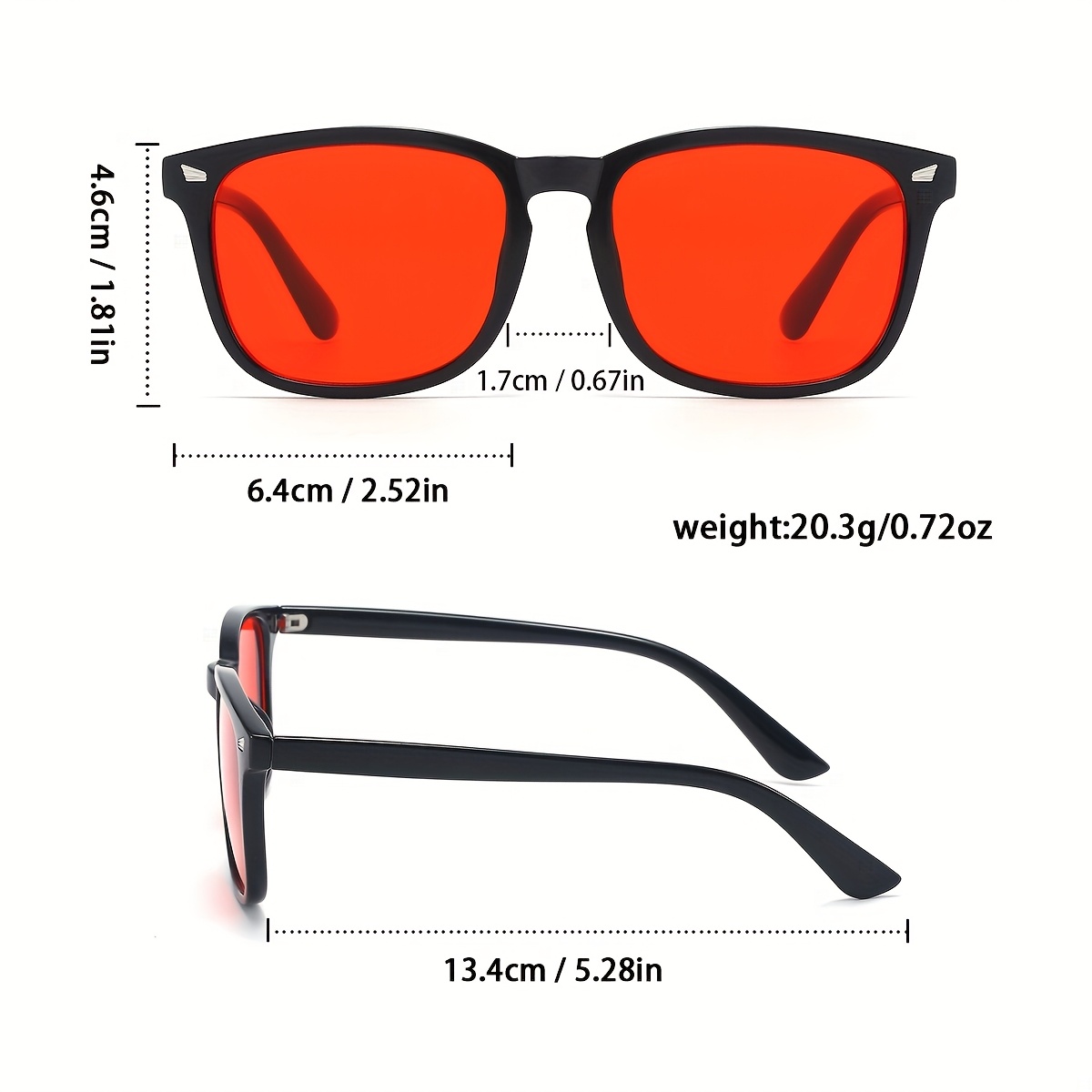 occhiali unisex montatura e lenti rosse design moderno Temu