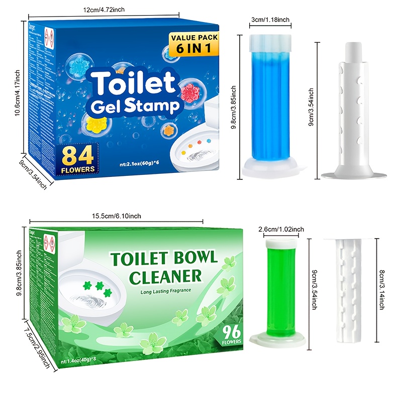 [Soluție de curățat toaleta] 6 buc/8 buc Ștampile gel pentru curățarea toaletei, Îndepărtare de calcar și pete, Odorizant de baie, Cadou pentru mamă