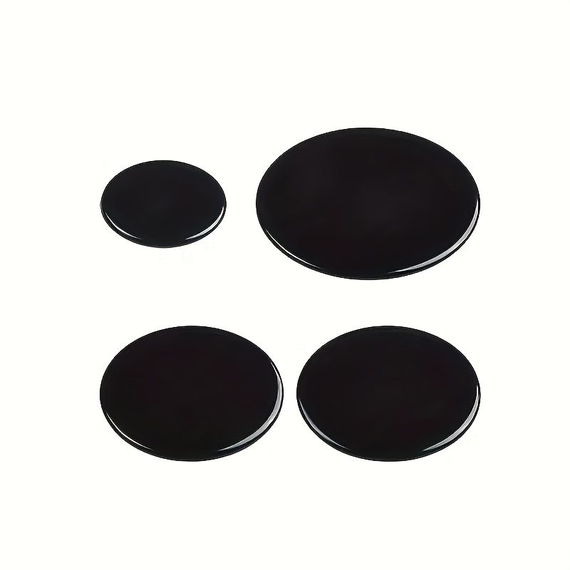 TEMU 4pcs Of Aluminum Alloy Gas Stove Burner Cover- Stylish Black, Durable And Easy To Clean, Home Kitchen Use