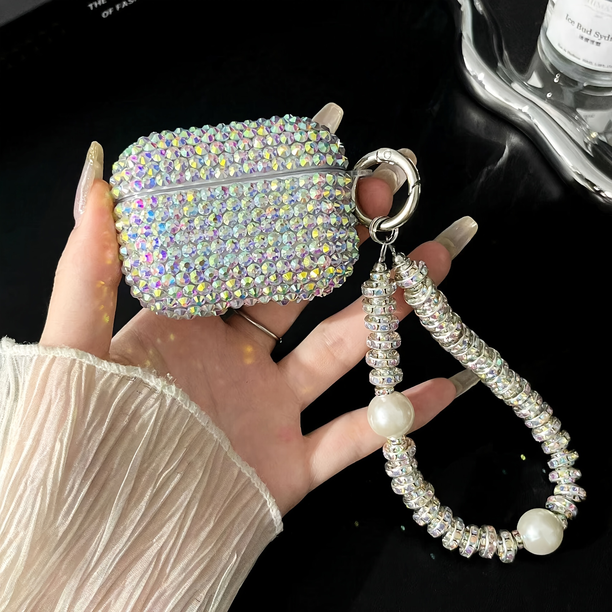 The New Sparkling Diamond Earphone Case with Bracelet Is Compatible with for airpods 1/2, for Airpods Pro, for Airpods 3, for Airpods 4, And for airpods Pro 2 Protective Cases