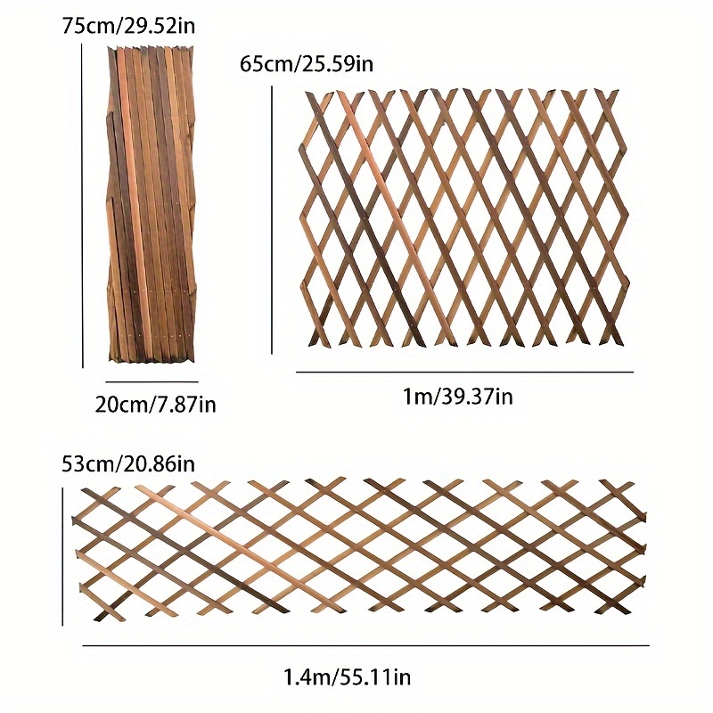 Image of 1pc Retractable Plants Climb Pergola Garden Wooden Fence Patio Decor Outdoor Fence Wall Hanging Decorative Balcony Barrier