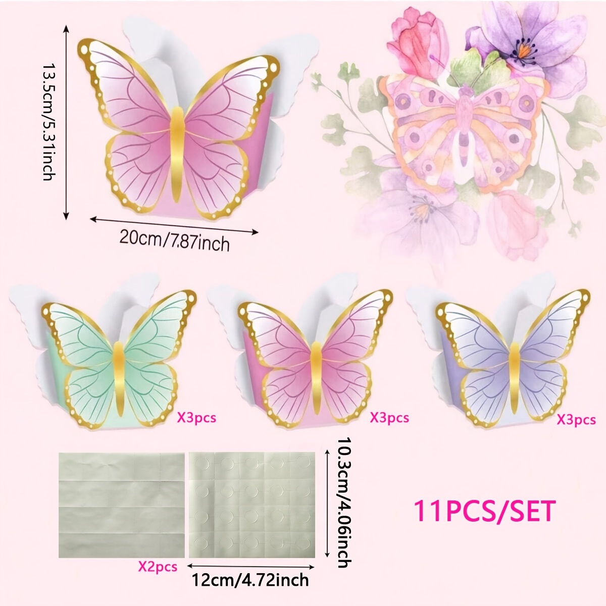 Image of 11pcs Paper Flower Basket Party Decoration, -shaped Paper Flower Vase, Paper Flower Basket