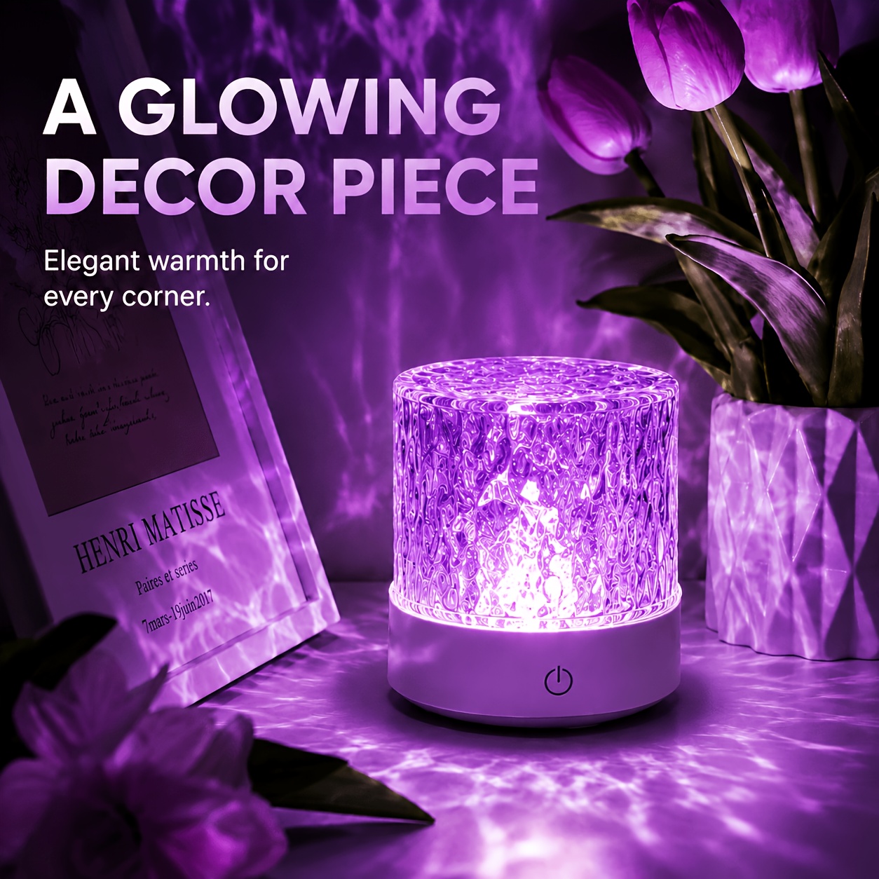 USB Aurora Projector Lamp, Crystal LED Night Light, Colorful Effect, Change, Ambient Lamp, Bedside Desk Decor, Bedroom Light, Room Decor, Battery-Free, Birthday Gift, Couple Gift, Christmas Gift