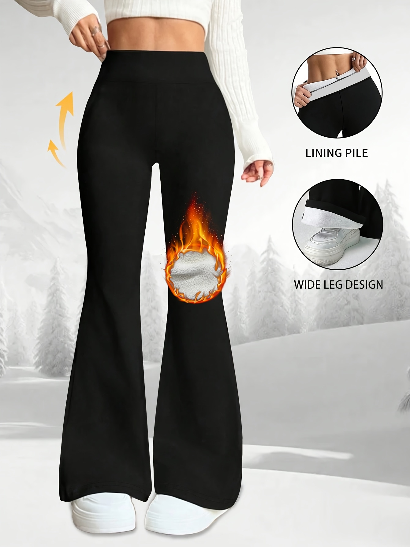 högmidjade termoben för dam tjocka isolerade vinterbyxor med - Temu Sweden