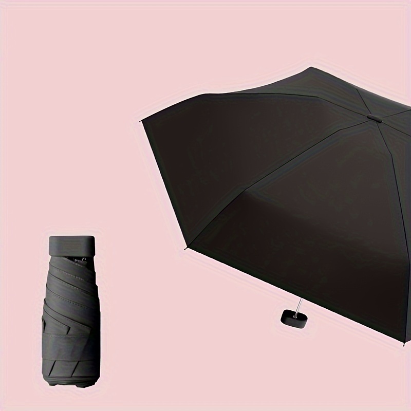 

1pc Portable Compact Umbrella, Solid Color Mini Sun Umbrella
