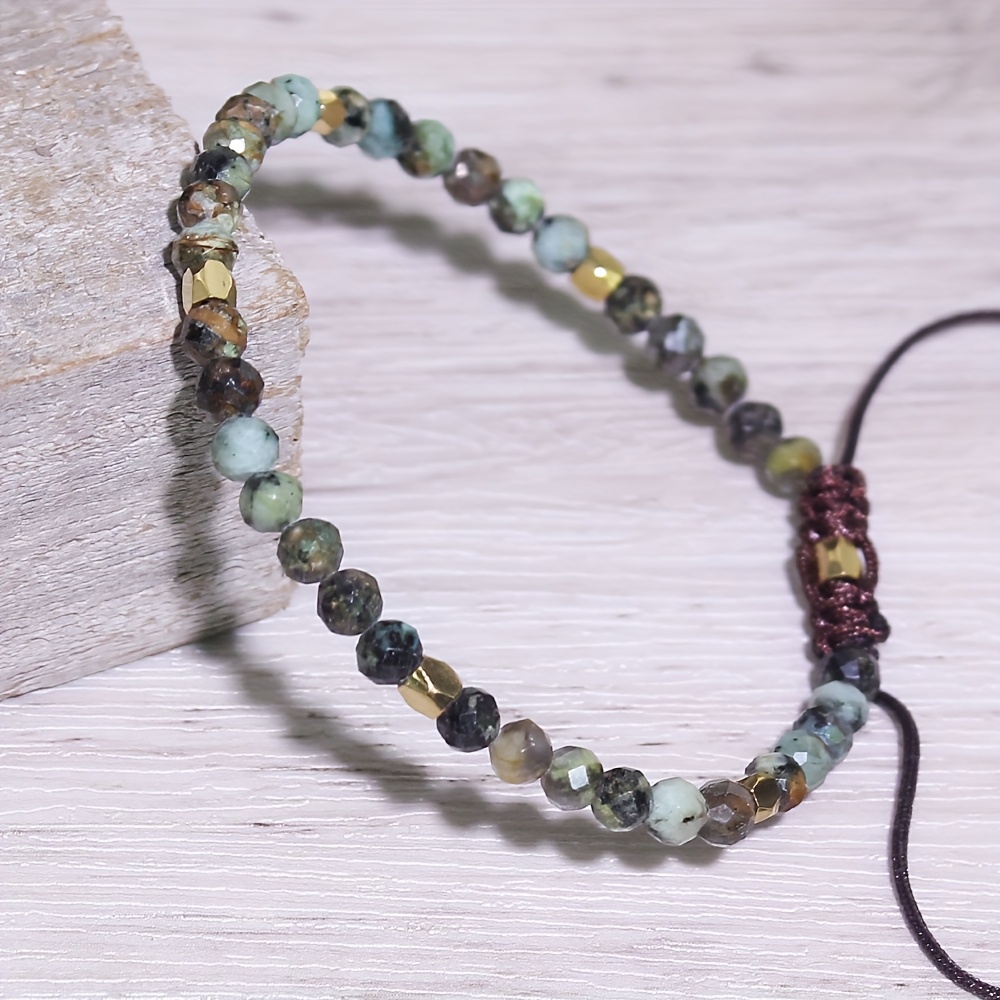 African Turquoise Bracelet, Shiny Anklet Bracelet, Fashionable Temperament Ankle Jewelry, Adjustable Style, Spring And Summer Versatile Jewelry, Beach Anklet, For Teenager