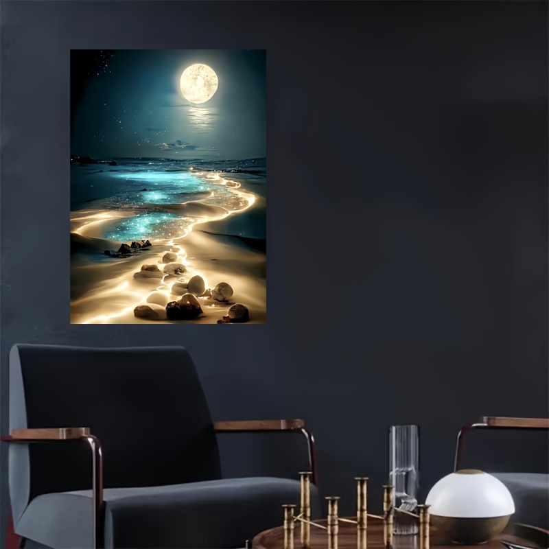 

1000 Pieces : Moonlit Beach Landscape, 50cm X 70cm, Adult, Seamless, Portable, Suitable For 14+ Years, Paper Material