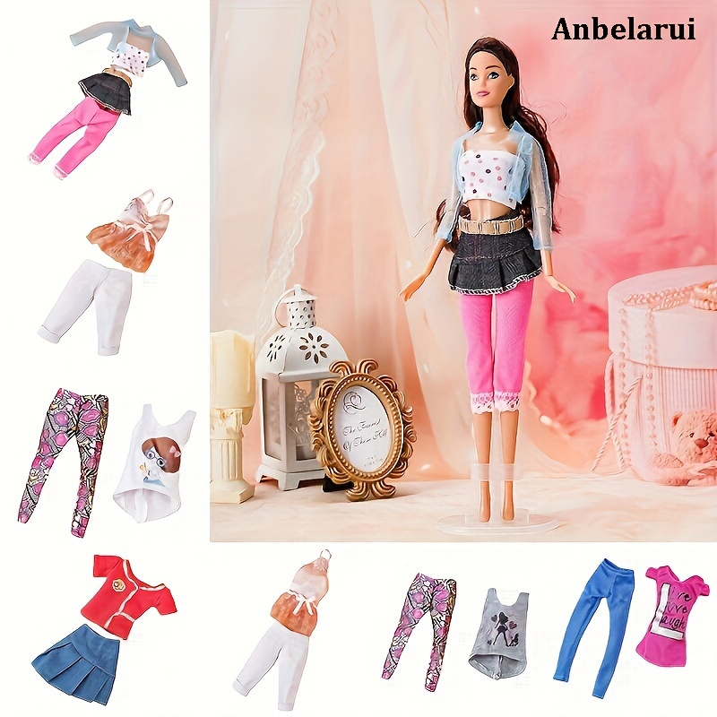 

1 Set Doll Clothes, Casual Wear Outfit For 11.5 In/30cm Doll, Shirt/top+skirt/trousers Clothes Set, Halloween/thanksgiving Day/christmas Gift (doll And Shoes Not Included)