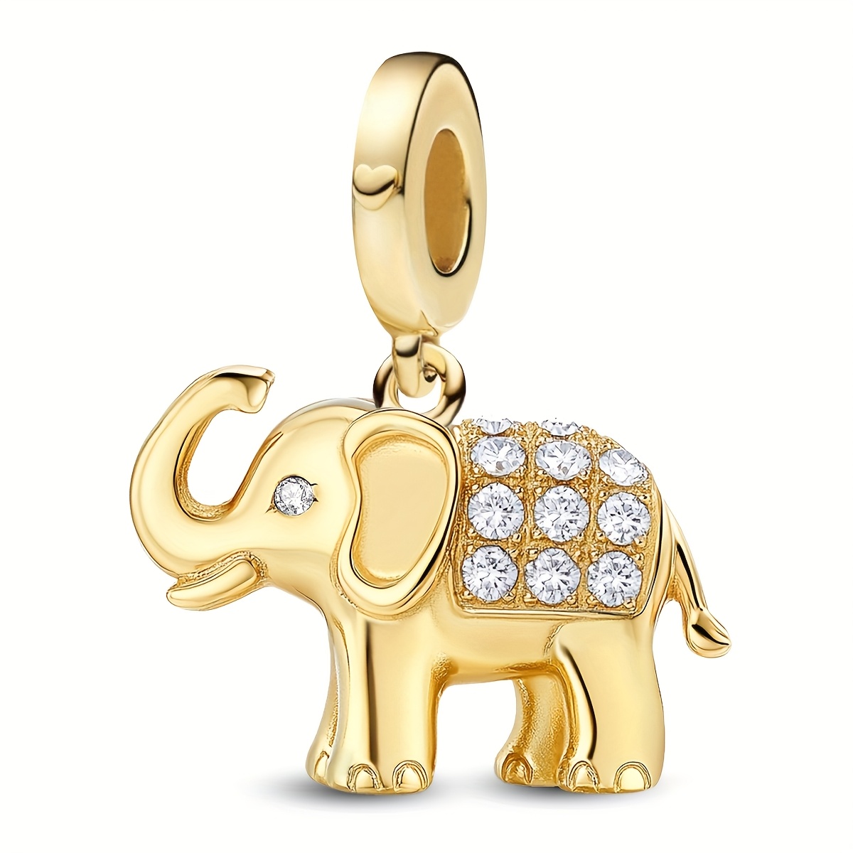 1pc Elephant Pendant Pendant, 925 Silver Plated Pendant Fit Bracelet Bangle Necklace, Jewelry Making Additions Valentine's Day Mother's Day Gift For Women &