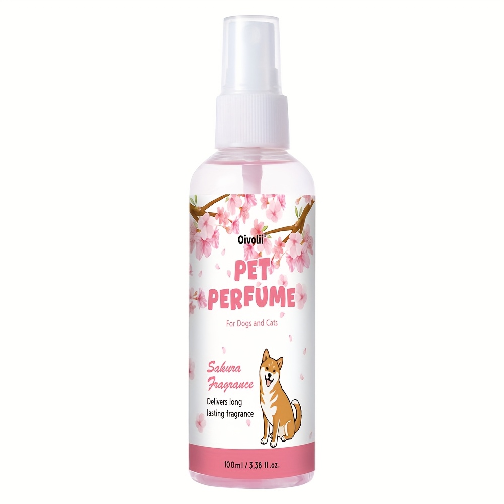 TEMU Sakura Pet Deodorizing Spray 100ml | Long-lasting Odor Eliminator For | Fresh Cherry Scent, Anti-stink Formula | Quick-dry Fur Freshener