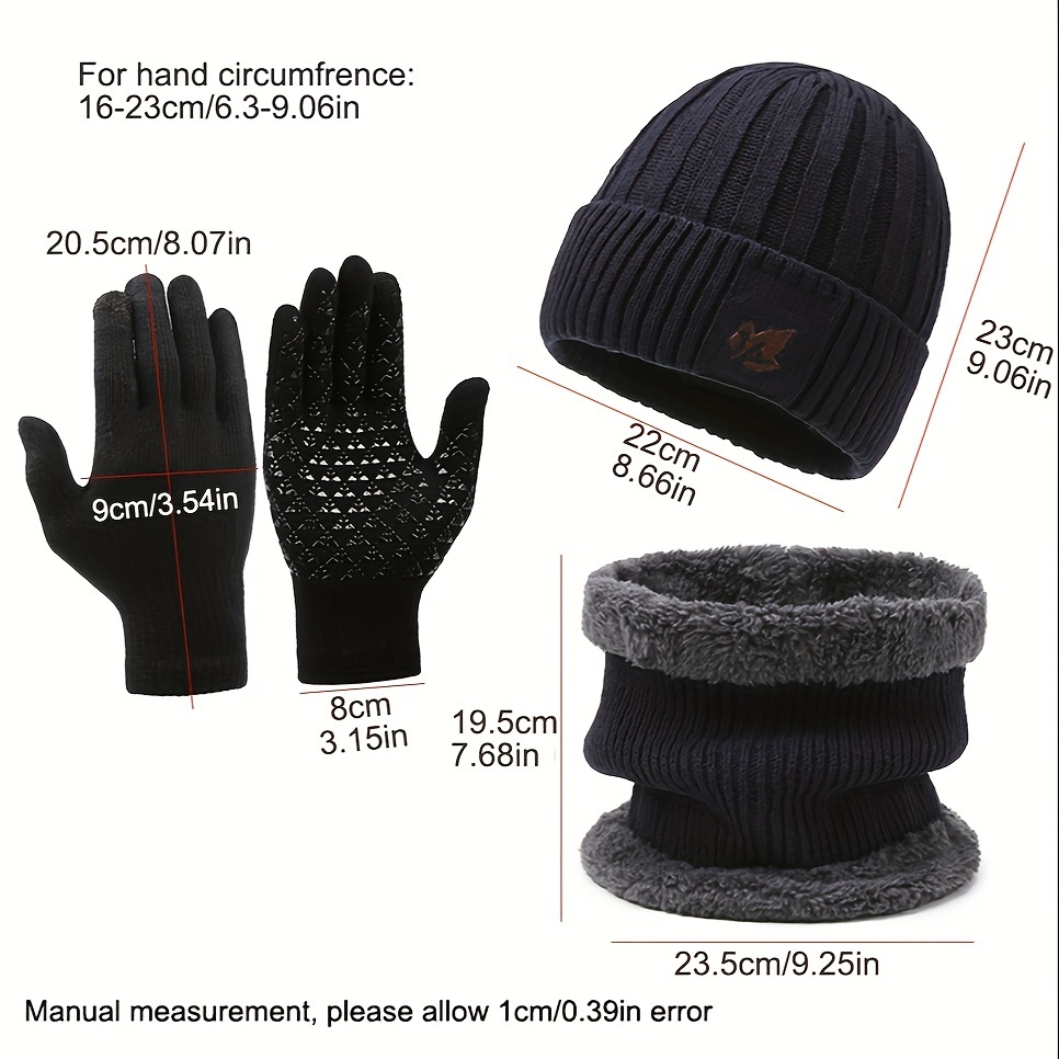 herren outdoor strickmtze schal handschuhe set zweiteiliges - Temu Germany
