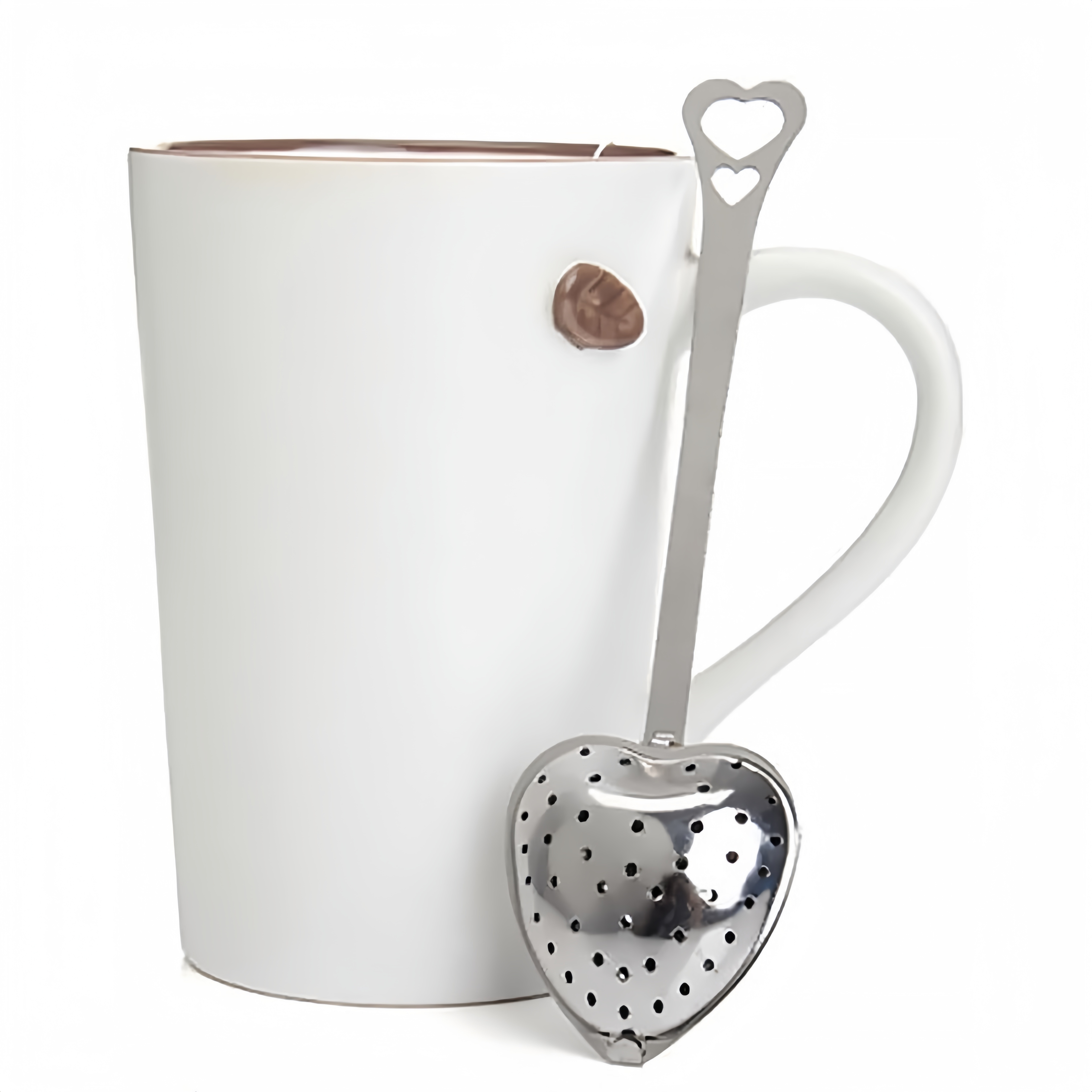 1pc heart shaped stainless steel tea infuser with long handle loose leaf tea strainer essential kitchen accessory for   details 4