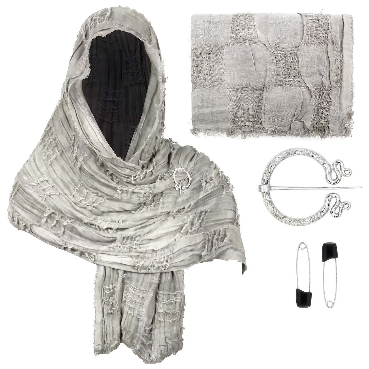 TEMU Cape médiévale de , Tenue viking en lambeaux