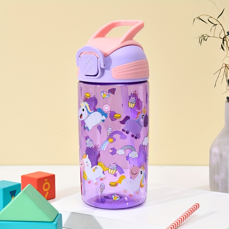1pc, 550m Plastic Cup Silicone Handheld Water Bottle Gift Cup Outdoor Anti-fall Water Bottle