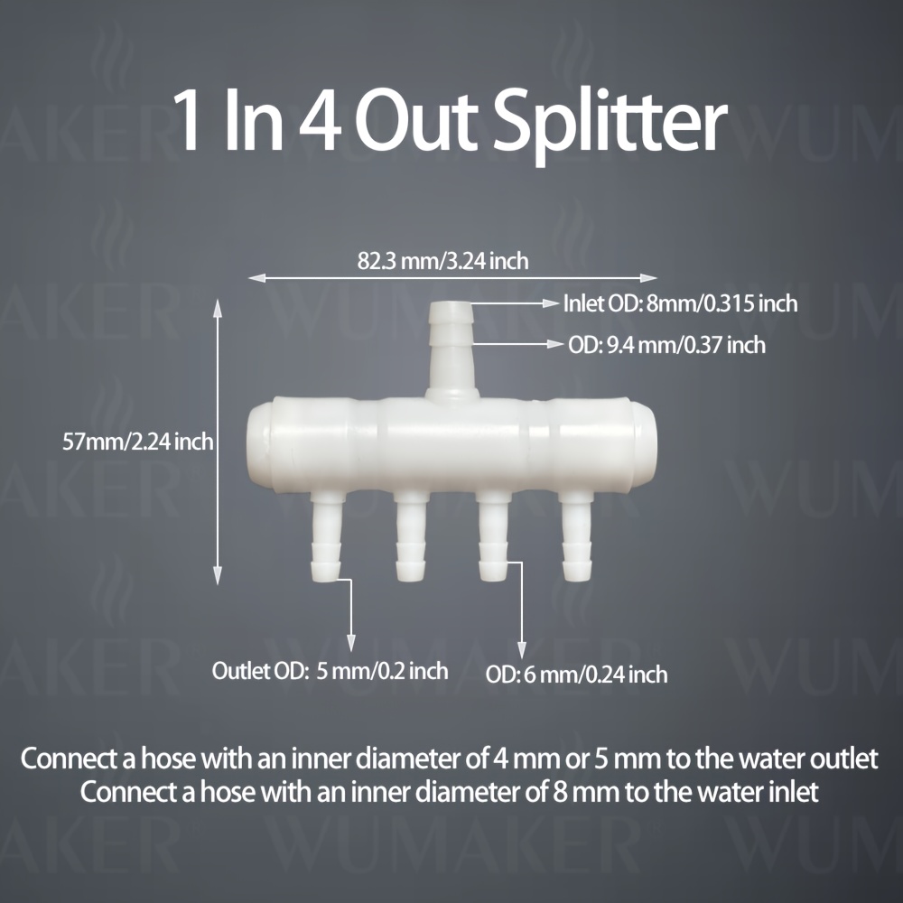 2pcs Plastic Flexible Hose Water Flow Splitter Diverter Pagoda Joint Multi Head Liquid Separate Irrigation Garden Plantation Fish Tank