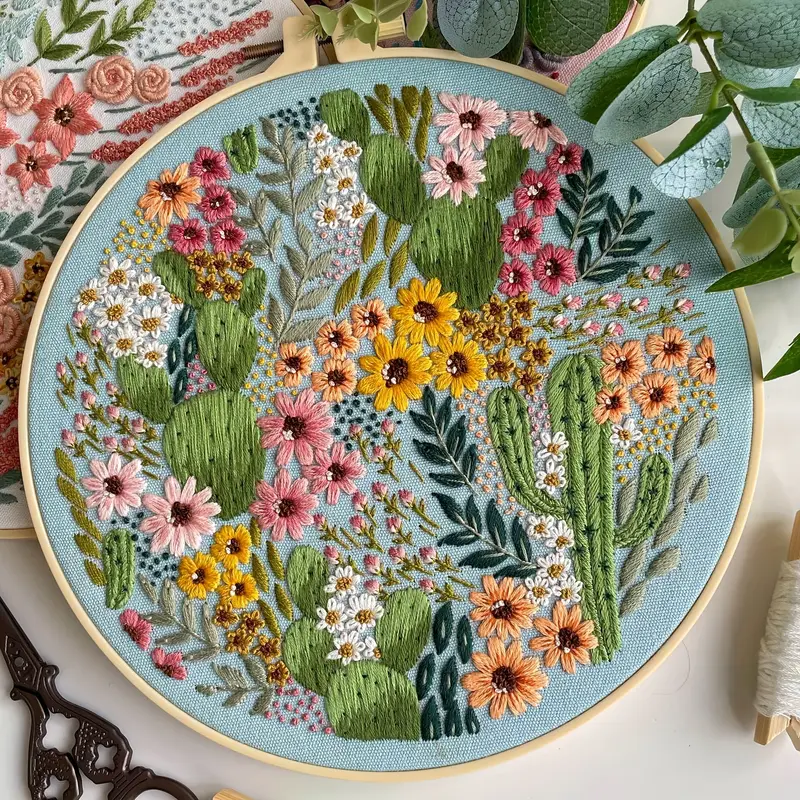 Kit Punto Croce Fiori In Vaso: Motivo Stampato, 11 CT, 36x46 Cm - Per Principianti Ed Esperti - Foto 6