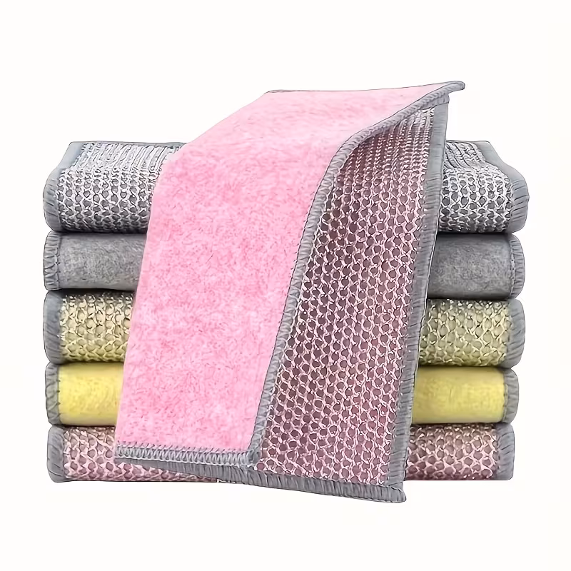 new upgrade double sided silvery wire cloths steel wire dishwashing rag reusable cleaning cloths kitchen cleaning cloth cookware sinks dishes stove Product details 5