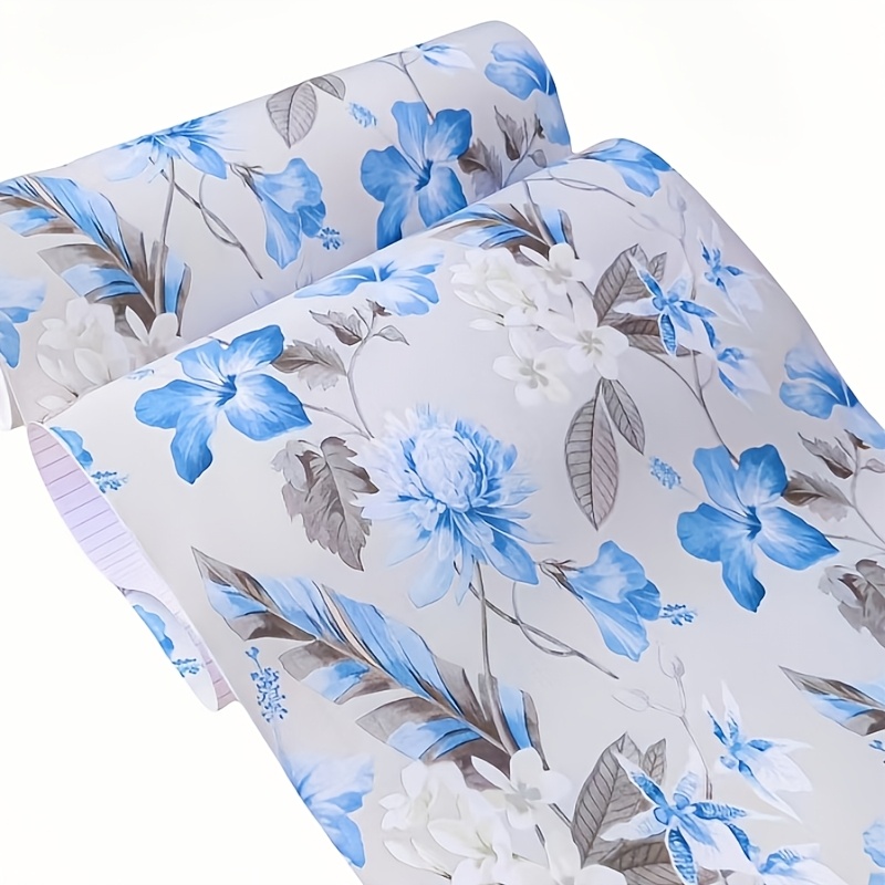 Flower Wallpaper Wall Renovation Decoration Pastoral Style Self-adhesive Desk Wardrobe Color Change Background Film Roll Paper