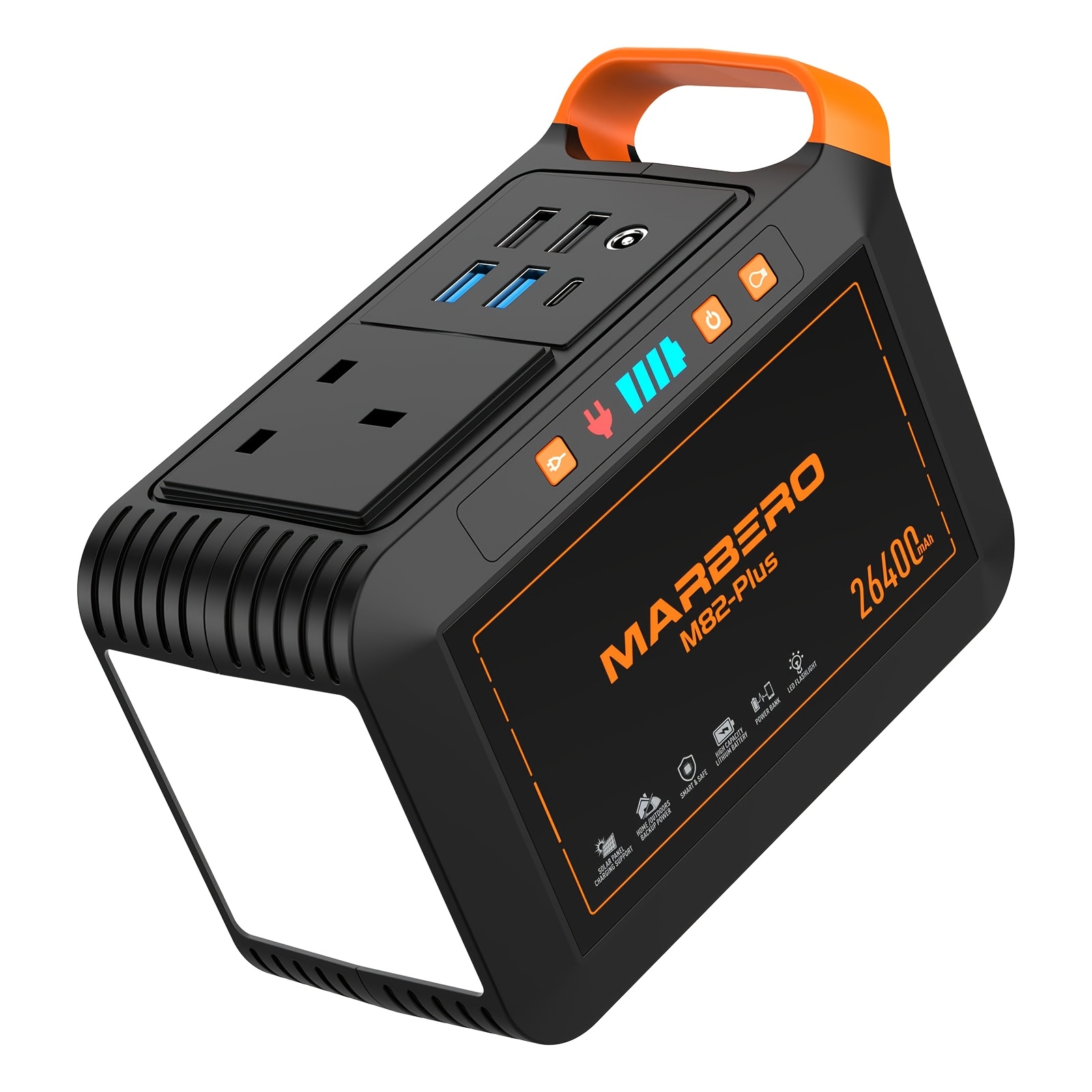 max 120 w portable power station solar generators 88 8 98 wh camping battery power supply with 220 vsocket   connections usb ports capacity is up to 24000mah fast charging output led for cpapoutdoors camping travel hunting blackout