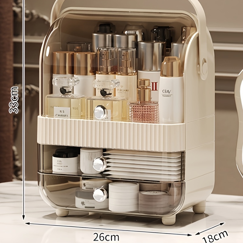 makeup organizer for vanity make up organizers and storage cosmetics skincare organizers with lid and drawers cosmetic display cases for countertop bathroom dresser ideal gifts for women mounted   Product details 3