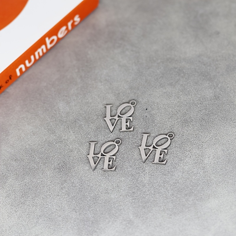 Set Of 3 Small Love Letter Charms For Jewelry Projects, Perfect For Earrings And Necklaces For Women And, Made From Stainless Steel