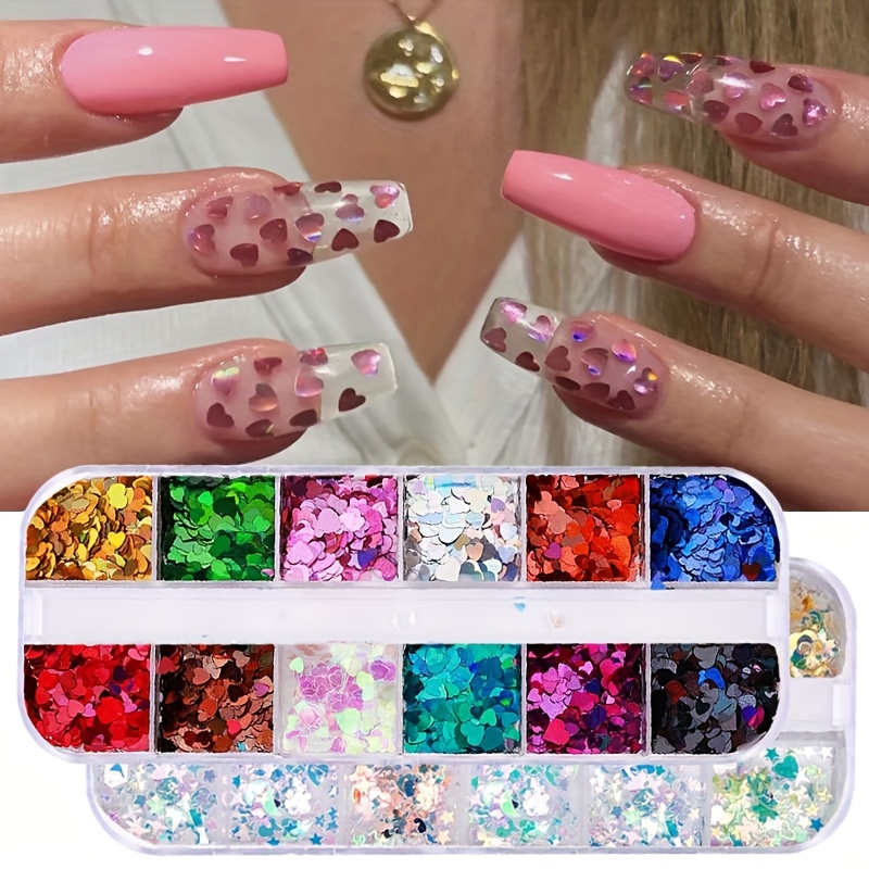 

6 Boxes Sparkling Holographic Nail Glitter Flakes -multi Chrome Lridescent, Dazzling Dly Kit For Salon-quality Manicures - Versatile &easy Application