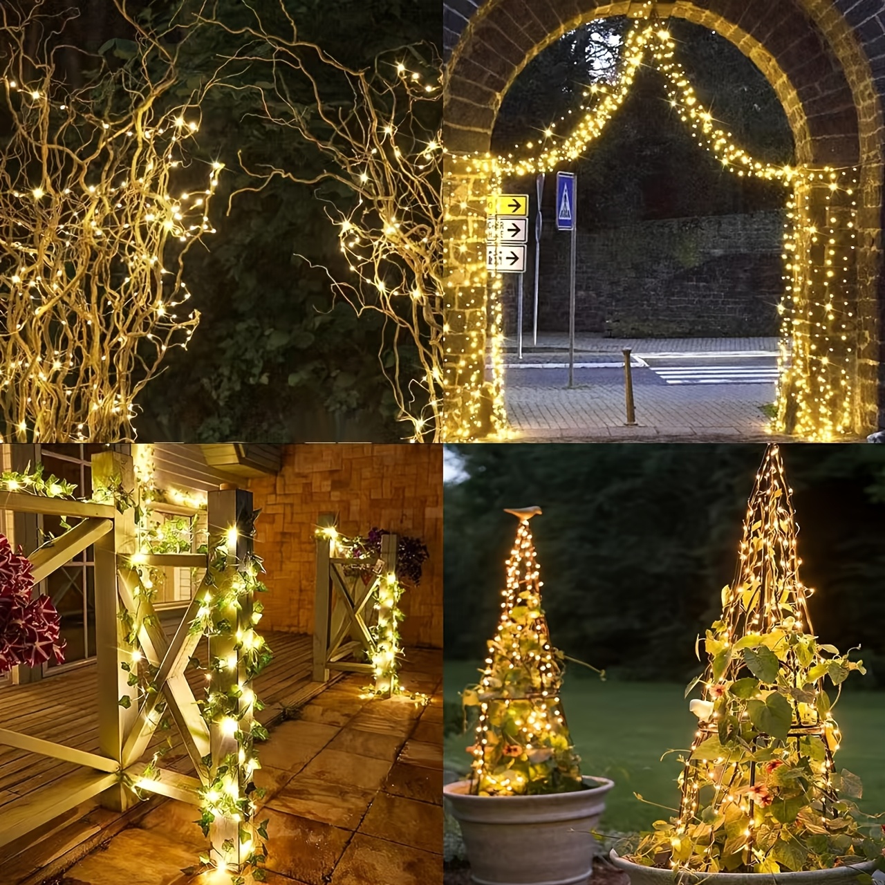 Outdoor Solar Fairy Lights with Smart Control, 8 Modes, IPX6 Waterproof, 50/100/200 LED, Warm White & Multicolor Options (Purple, Red, White) - Solar-Powered Indoor/Outdoor, Christmas, Halloween, Garden, Patio, Tree, Party, Yard, Wedding, Birthday