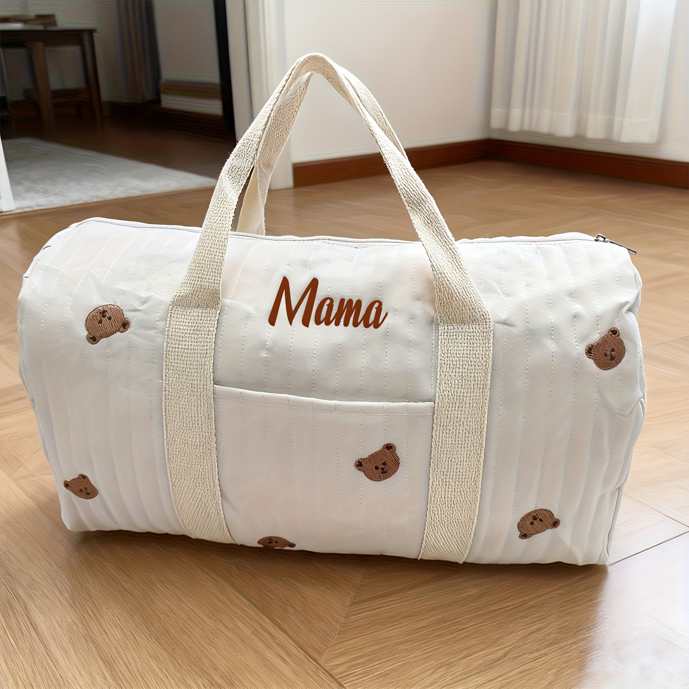 TEMU Sac de maternité brodé avec nom personnalisé | Automne Hiver, Grande , Transport bidirectionnel (à main/épaule) | Idéal pour les et de maman