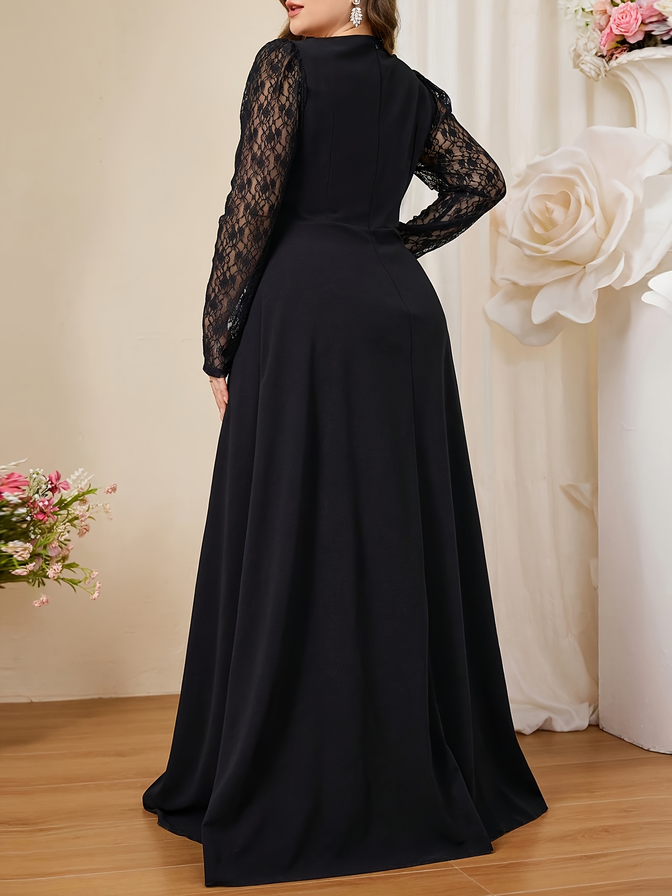 black fitted midi dress Black Fitted Bodice Eliana Midi Dress main image 1