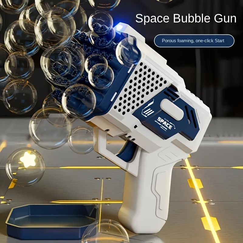 

Automatic 40-hole Bubble Machine With Lights, Outdoor Party Essential Light Bubble Machine, Space Bubble Launcher (batteries And Bubble Solution Not Included)