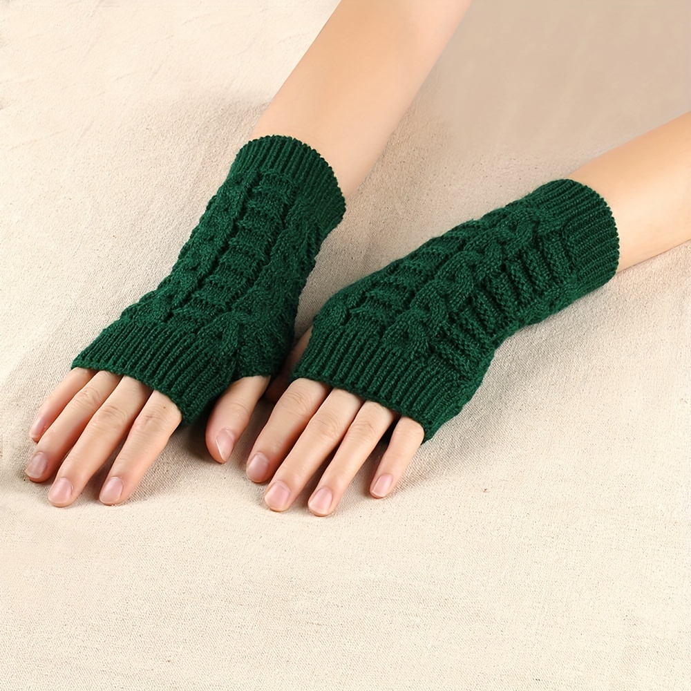 

Autumn And Winter Warm Fingerless Gloves Outdoor Cycling Short Gloves Fleece False Sleeves Men And Women Knitted Fleece Gloves