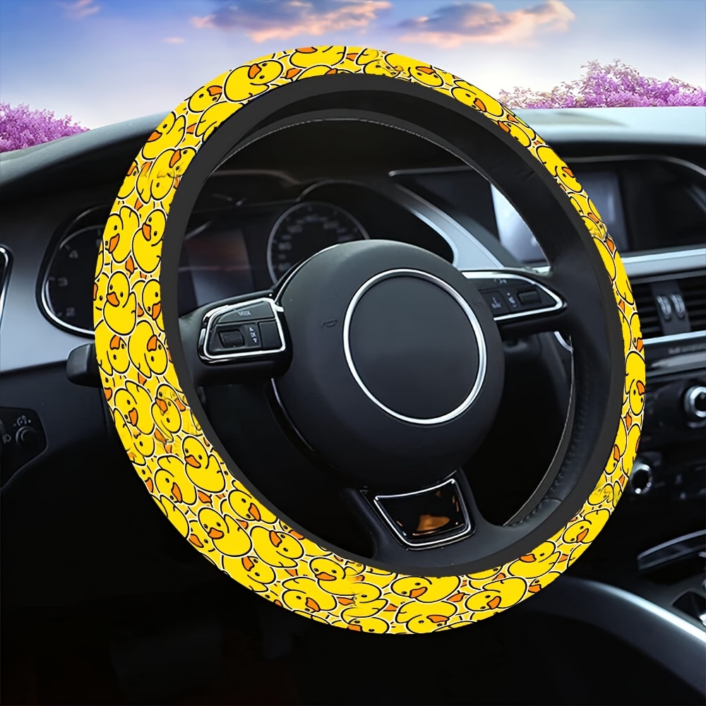 

Cute Swimming Duck 15" Steering Wheel Cover - Anti-slip, Fit For Cars, Suvs & Trucks - Polyester Protector