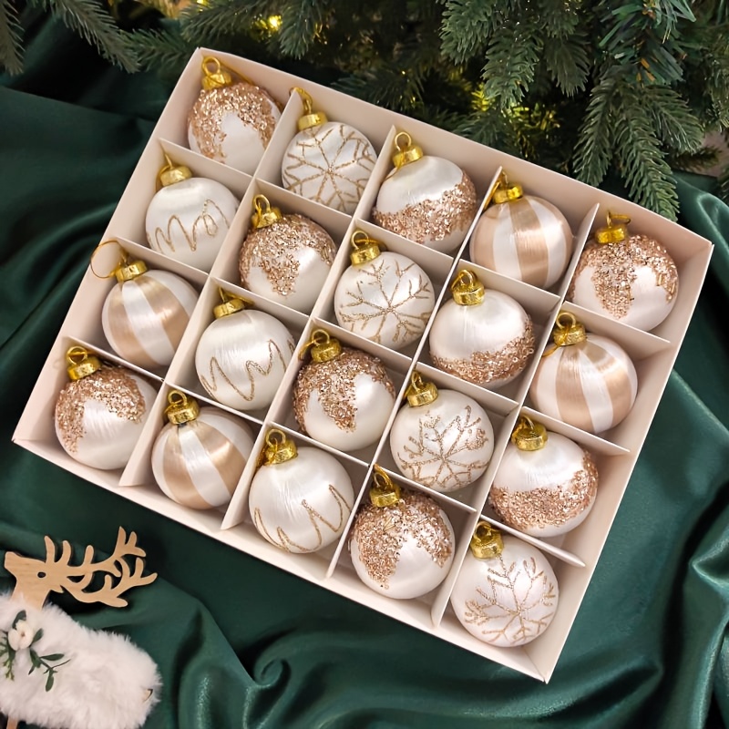 TEMU Ball Ornaments 20pcs/2. Christmas Balls Decorations Hand-painted Balls Applicable Occasions Christmas Easter Thanksgiving Halloween Valentine's