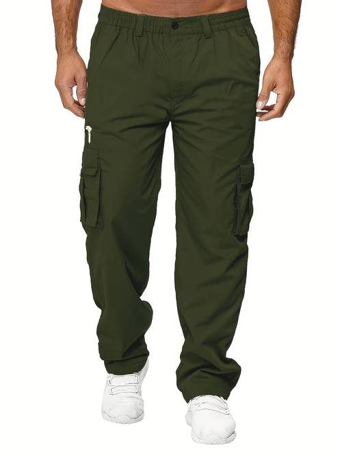 mens fashion vintage style thickened loose cargo pants casual trousers with multiple pockets for spring and autumn city and outdoor activities