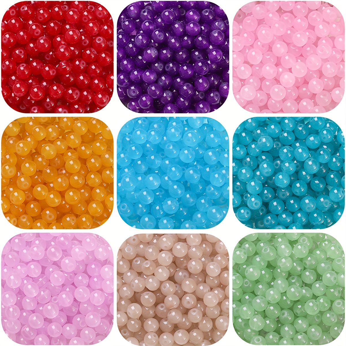 

200pcs Glass Beads For Diy Jewelry Making, Assorted Colors Handcrafted Round Bead Set For Bracelets And Accessories