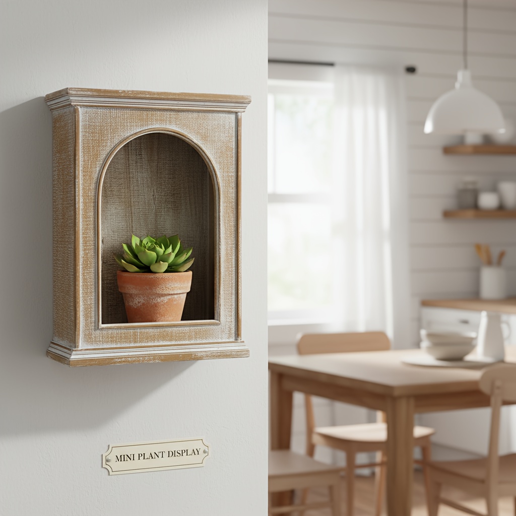 E-shop YIELYCAN Vintage Rustikaler Holz-Bogenregal – Antik-Holz Wandregal für Küche, Garten & Wohnzimmer, Bogenregale für Farmhouse-Deko, platzsparende