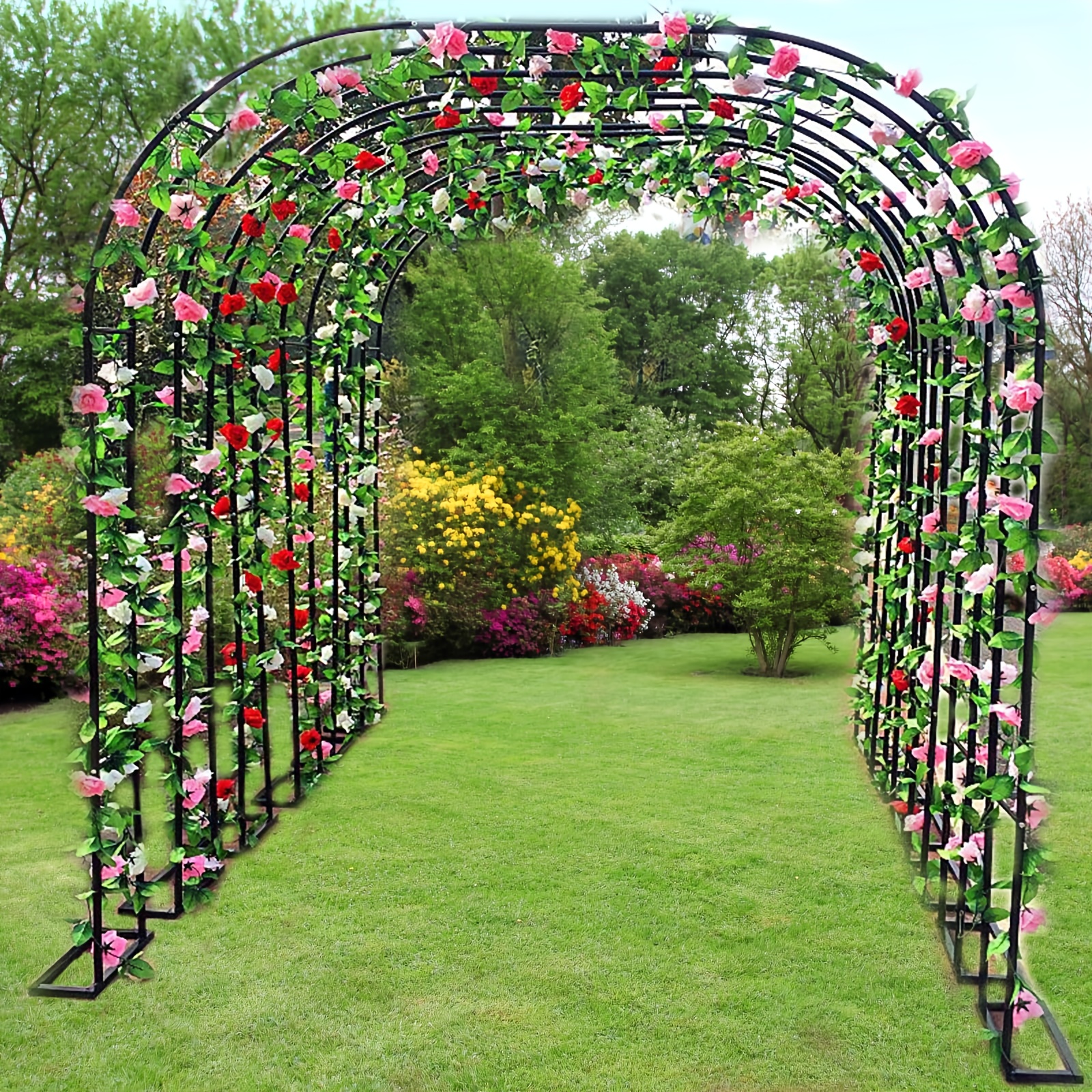 86, 12.7  Metal Wedding Arch Trellis for Climbing Plants - Sturdy Outdoor/Indoor Garden Arch Frame with Decorative  ,   Weddings, Birthdays, Parties & Celebrations, Wedding Decorations, Party Decoration, Elegant Structure, Durable Construction, Event Planners