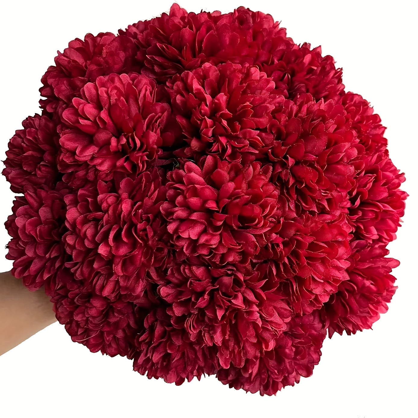11pcs Fabric Chrysanthemum Ball Flowers, Artificial Hydrangea Bouquet For Wedding, Home, Garden, Office, And Decor - Plastic, Seasonal Use