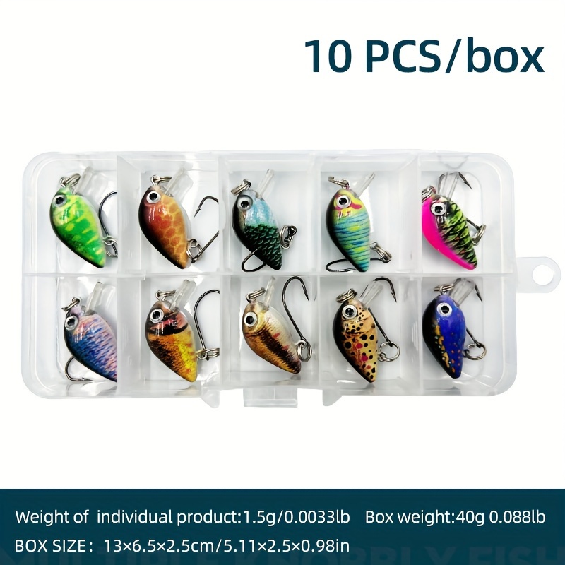 10pcs Mini Crankbait Fishing Lures Kits Swimbait Hard Baits Minnow Wobble Crank Lures For Trout Fishing