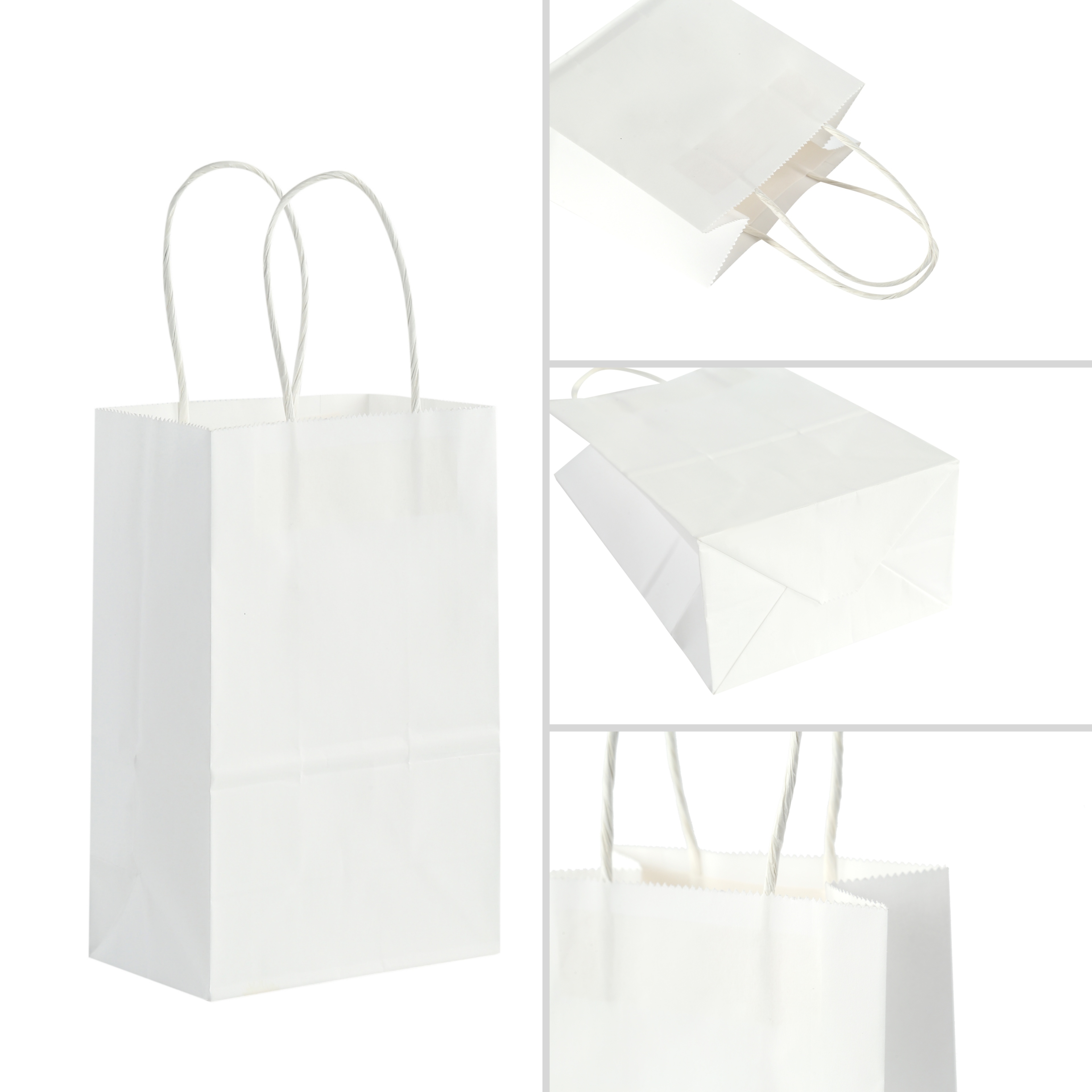 

50/10pcs, 5.32*3.35*8.47in/13.5*8.5*21.5cm, White Kraft Paper Bag, Shopping Bags, Gift Bags, Retail Bags, Takeaway Bags, Party Paper Bag, Recyclable Paper Bags With Handles