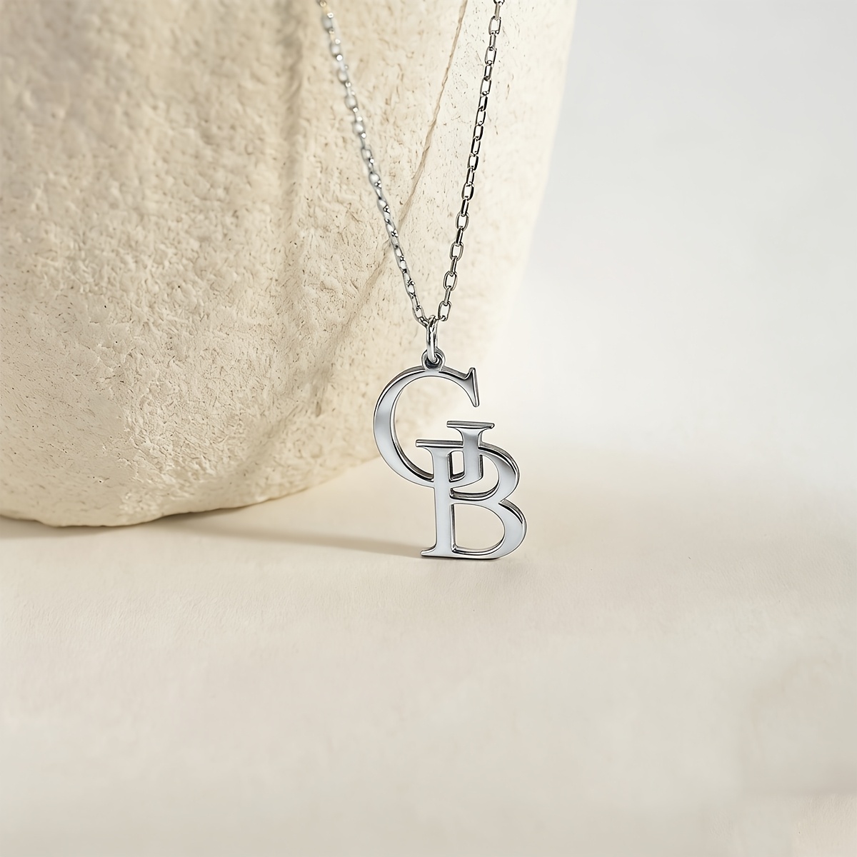 Women's Minimalist Uppercase Letter Pendant Necklace, Personalized