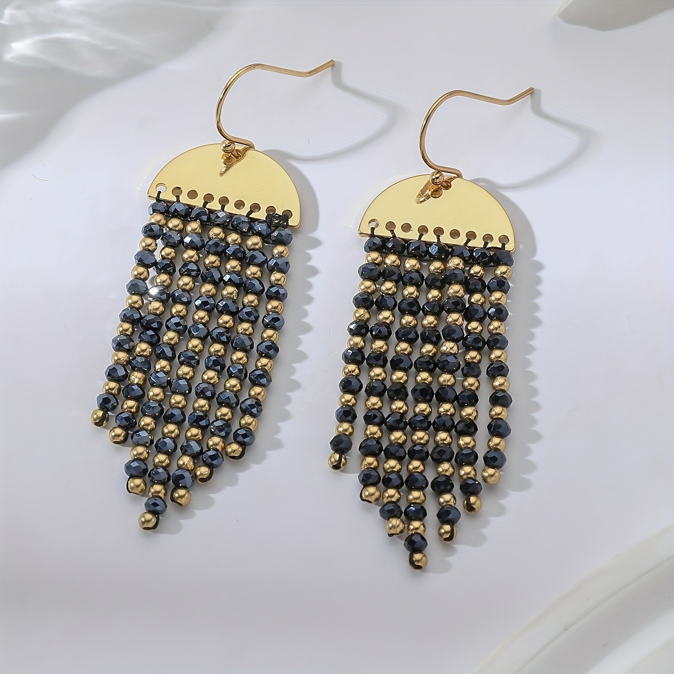 Bohemian Style Long Dangle Earrings Ethnic Beaded Drop Gift for Mom BFF