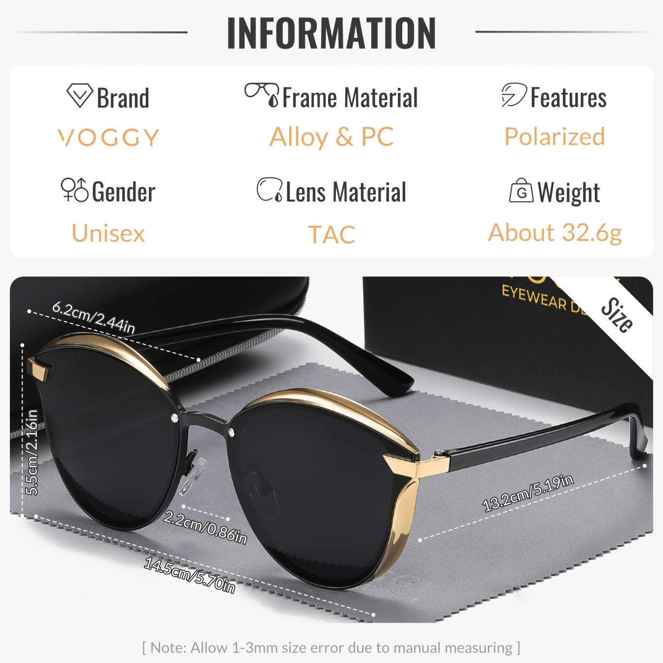 [sunglasses]VOGGY Retro Butterfly Polarized Sunglasses - UV Protection, Metal Frame for Men & Women - Perfect for Driving, Hiking, Cycling, Fishing, Travel & Parties, Gifts