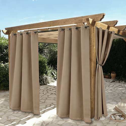 spring summer outdoor blackout curtains 2pcs set multiple colors and sizes suitable for gazebos and courtyards for sun shading and privacy